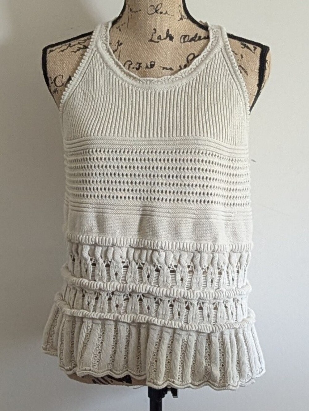 LOFT Textured Pointelle Swingy Sweater Tank Top XL - Picture 2 of 7